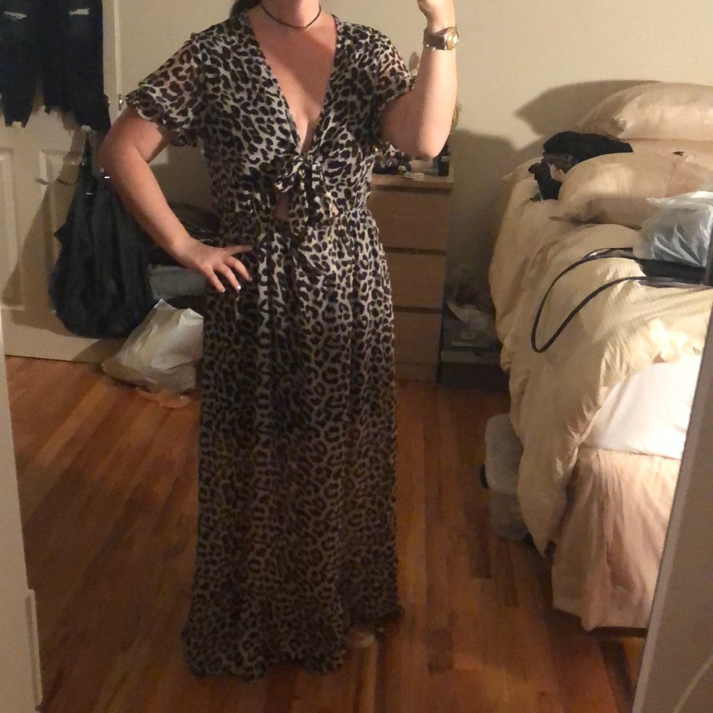 Tie front maxi cut out dress size 10 from ASOS
